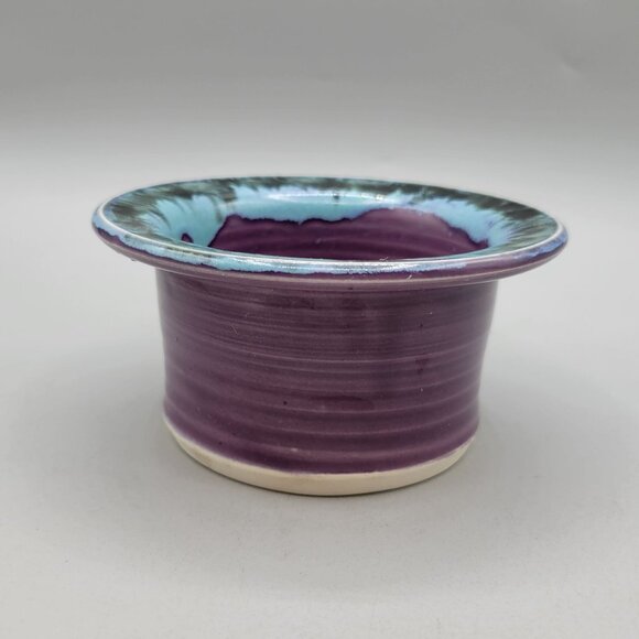 Mountain Kiln Pottery Purple & Blue Hand Thrown Vessel Candleholder Signed - Picture 4 of 7